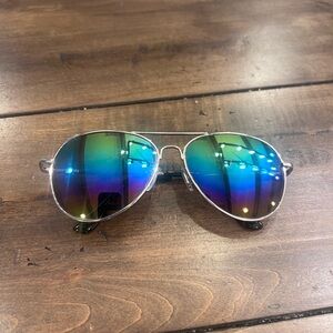 Betsey Johnson Aviator Sunglasses with Rainbow Lenses